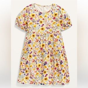 Old Navy Girls Puff-Sleeve Tiered All-Day Swing Dress